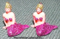 Pair of Semi-Nude Glitter Mermaid Charms