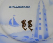 Pair of Old Brass Figural Mermaid Charms